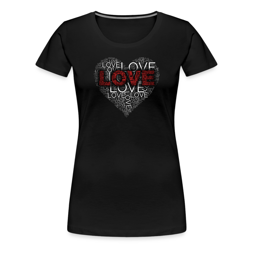 Women’s Love Heart T-shirt - black