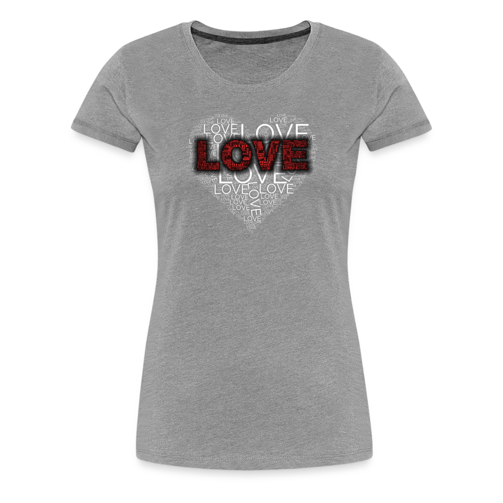 Women’s Love Heart T-shirt - heather gray