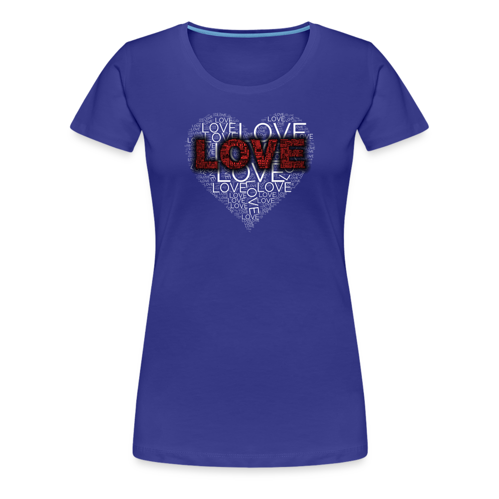 Women’s Love Heart T-shirt - royal blue