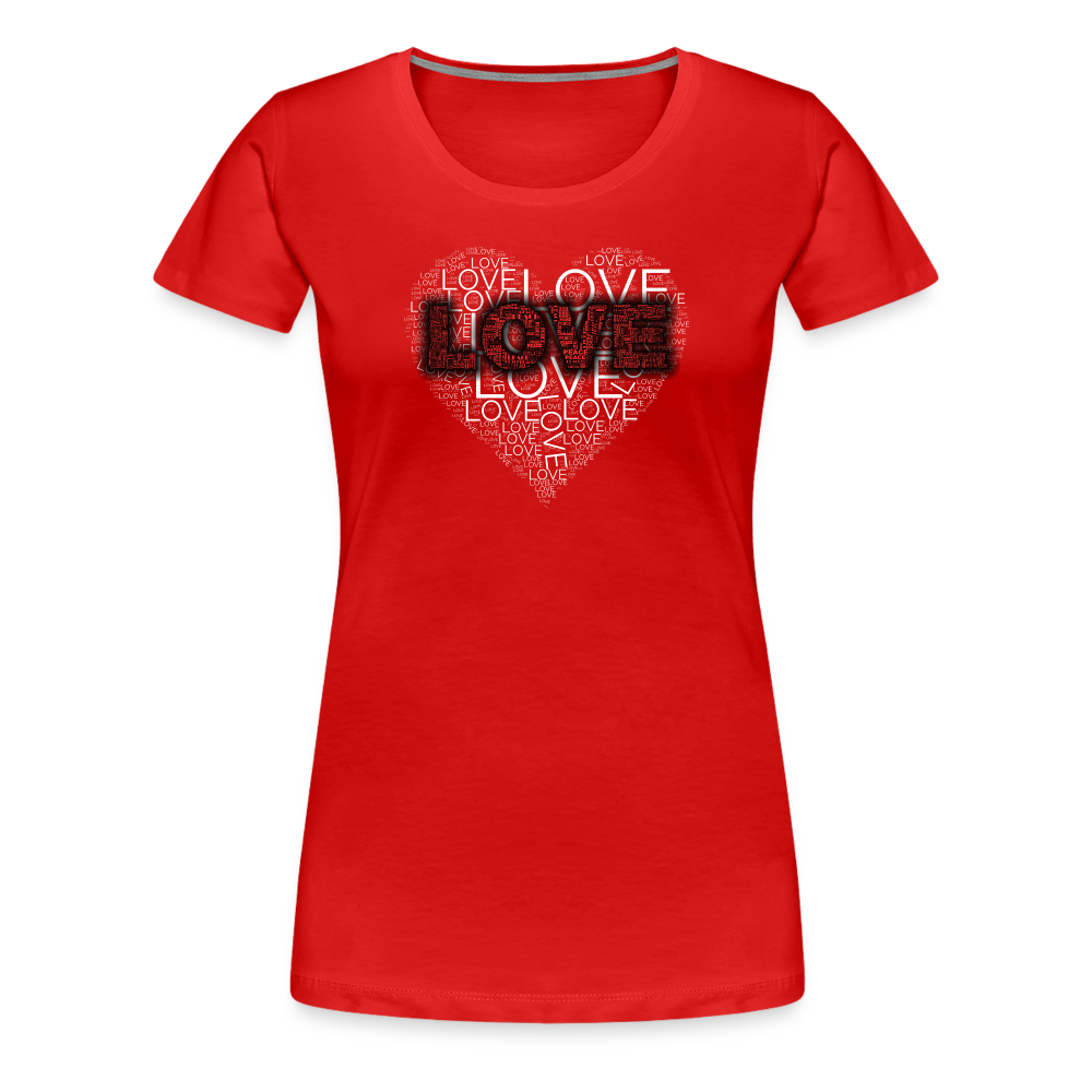 Women’s Love Heart T-shirt - red